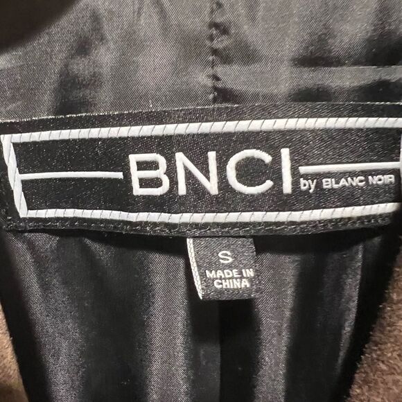 Blanc Noir patch vintage style 100% Pig Split leather jacket Coat size S - Picture 3 of 5